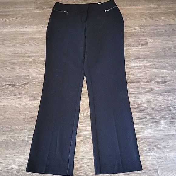 Black Dress Pants with Zipper Details - Picture 1 of 7